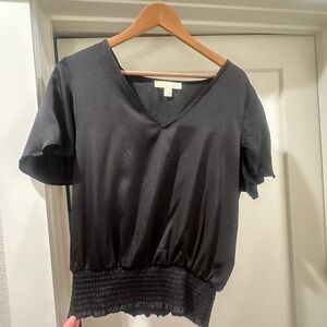 Michael Kors Black V-Neck Blouse